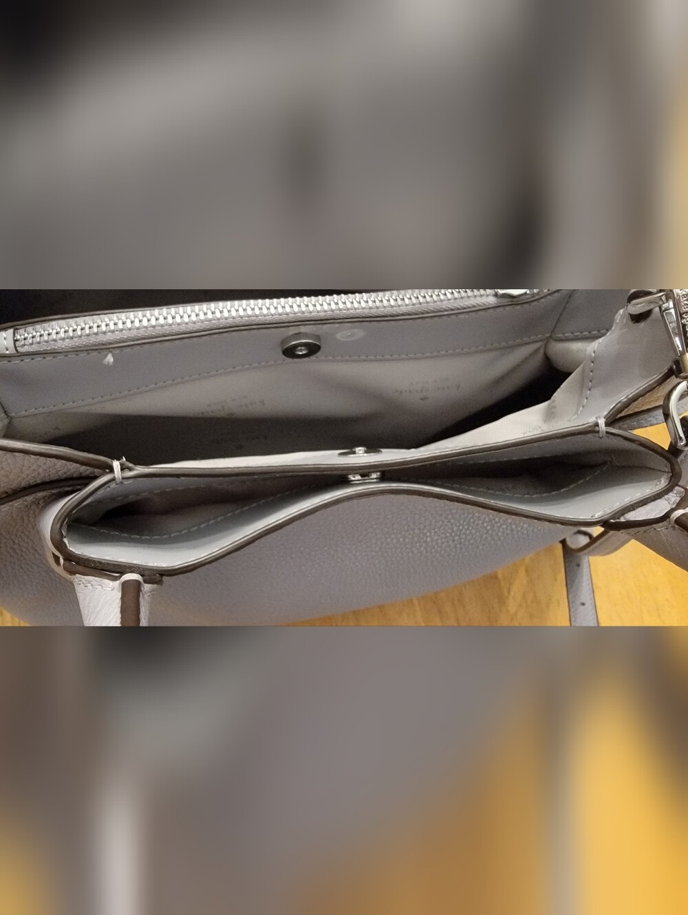 Kate Spade Grey Medium Duffle Handbag with Removable Strap - Picture 5 of 6